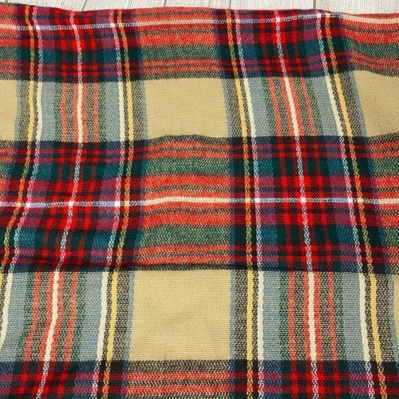 Plaid scarf/wrap with fringe women 53”x52 - Picture 7 of 8